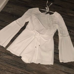 White long Sleeve Romper